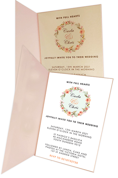 Wedding invitation inside
